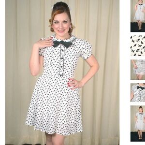 Voodoo Vixen 60s Caddie Cat Flared Skater Dress